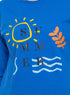 Royal Blue Printed Long - Sleeve Design 35 - Khotwh